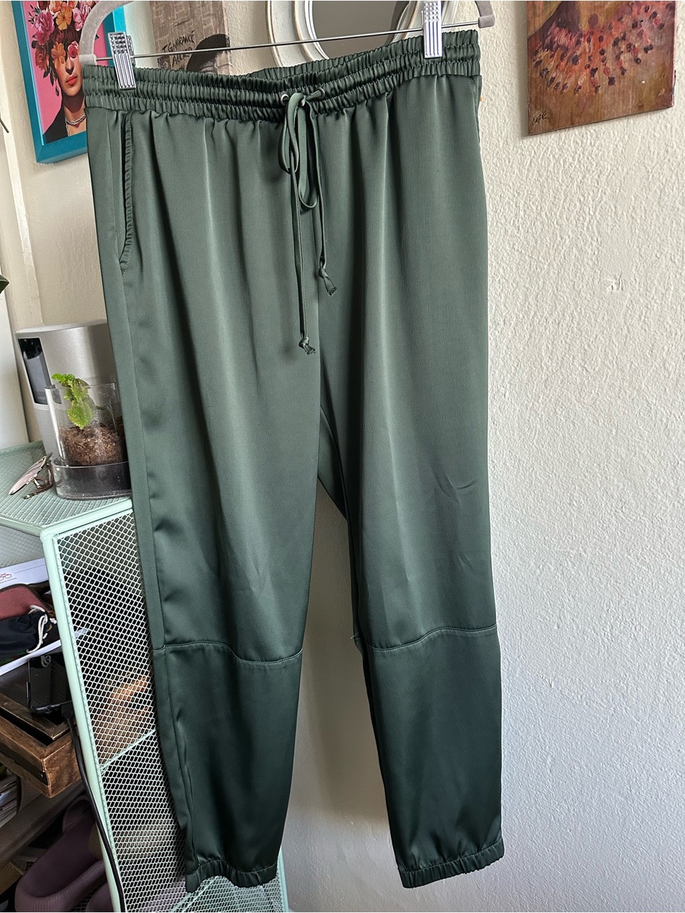 Socialite Green Drawstring Jogger Pants
